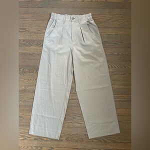 NWT Madewell Wide Length Tan Wide Length Pleated & Cinched Pants NJ983, Size 4